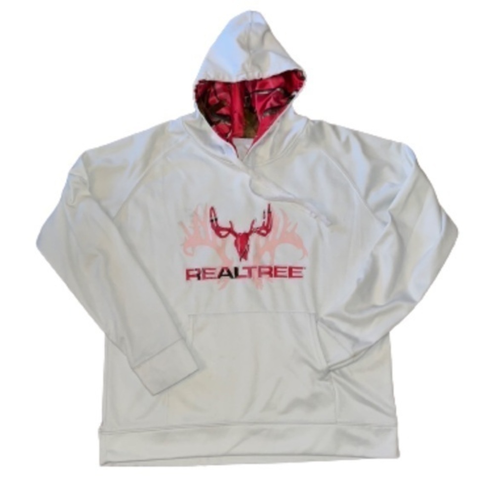 Realtree white/hot pink/camouflage hoodie size L